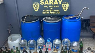 Tekirdağ'da 174 litre sahte içki ele geçirildi