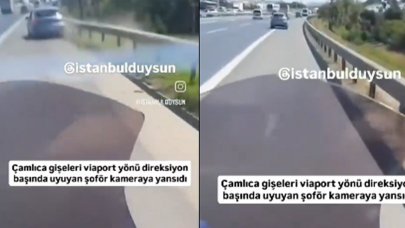 Direksiyon başında uyuyakaldı, kaza yaptı