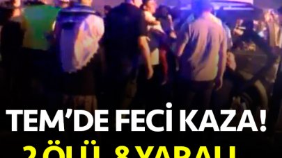 TEM'de feci kaza! 2 ölü, 8 yaralı var...