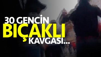 İstanbul'un göbeğinde 30 gencin bıçaklı kavgası!