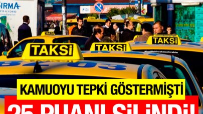 Darpçı taksicinin 25 puanı silinidi