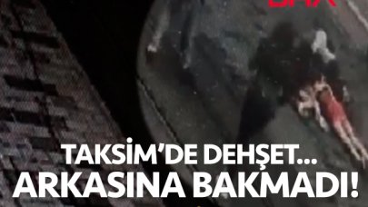 Taksim'de motosikletli dehşeti! Arkasına bile bakmadı...