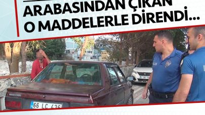 Aracında uyuşturucu bulunan vatandaş dakikalarca yalvardı