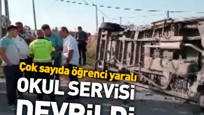 Beylikdüzü'nde okul servisi devrildi: Çok sayıda öğrenci yaralı