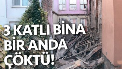 Ayvansaray'da 3 katlı bina çöktü