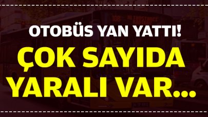 Çekmeköy'de otobüs yan yattı: Çok sayıda yaralı var!