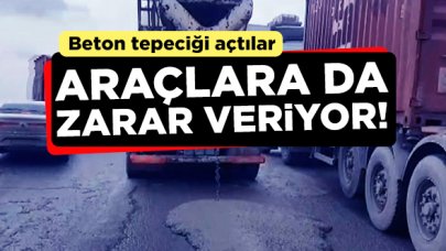 Esenyurt'ta fazla yükleme yapan beton mikserleri tehlike saçıyor