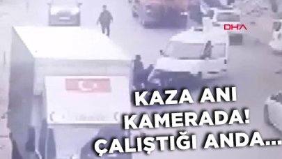 Belediye çalışanına araç çarptı