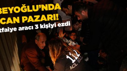 Beyoğlu'nda itfaiye aracı can pazarına neden oldu