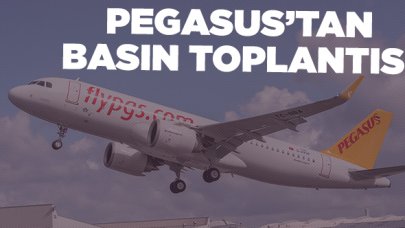 Pegasus'tan pistten çıkan uçak için basın toplantısı