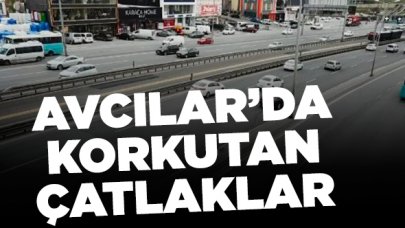 Avcılar E-5'te çatlaklar! İstinat duvarında da eğilmeler var