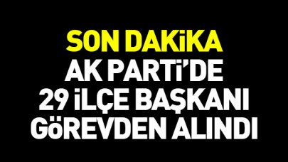 Ak Parti'de 29 ilçe başkanı görevden alındı