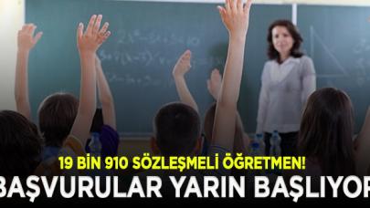 Sözleşmeli öğretmen başvuruları yarın başlıyor!