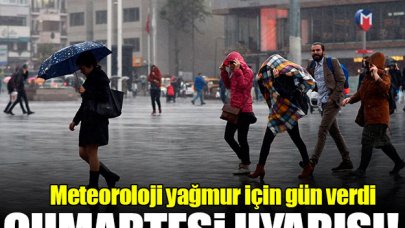 Meteroloji cumartesi için yağmur uyarısı verdi!