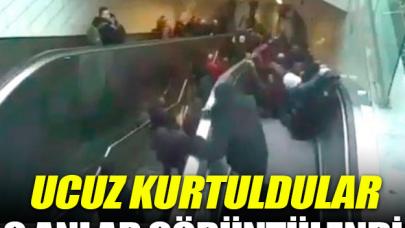 Maslak'taki yürüyen merdivenin çökme anı görüntülendi