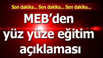 MEB’den yüz yüze eğitim açıklaması