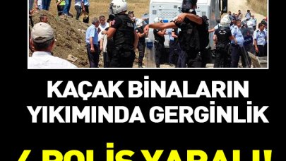 Büyükçekmece Türkoba'daki kaçak binaların yıkımında gerginlik