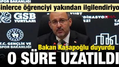 Bakan Kasapoğlu duyurdu: Burs ve kredi başvurularının süresi uzatıldı