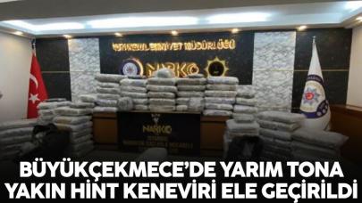 Büyükçekmece'de 453 kilo Hint keneviri ele geçirildi