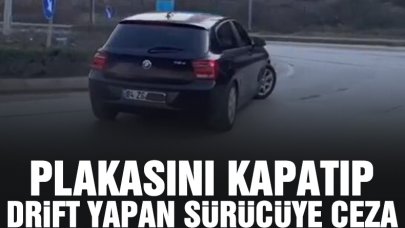 Beykoz'da plakasını kapatıp drift yapan sürücüye 22 bin lira ceza