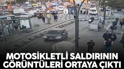 Kağıthane'de bir kişinin öldüğü motosikletli saldırının güvenlik kamerası görüntüsü