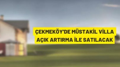 Çekmeköy'de 280 m² kullanım alanlı müstakil villa açık artırma ile satılacak