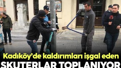 Kadıköy’de kaldırımları işgal eden skuterlar toplanmaya başladı