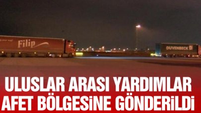 İstanbul'a 11 TIR'la ulaşan uluslararası yardımlar uçakla deprem bölgesine gönderildi