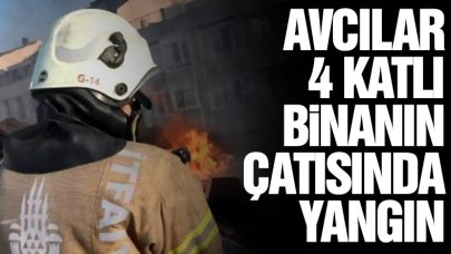 Avcılar’da 4 katlı binanın çatısında yangın