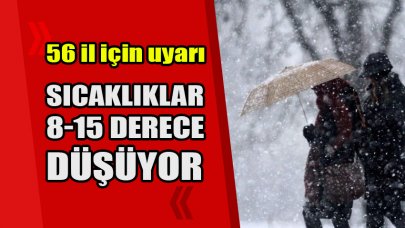 Sıcaklıklar 8-15 derece düşecek