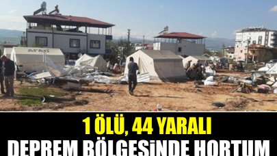 Deprem bölgesinde hortum: 1 ölü, 44 yaralı