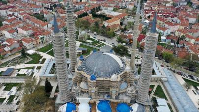 Selimiye Camisi'nde restorasyon sürüyor