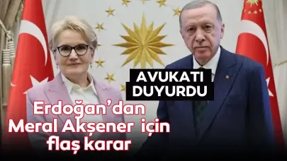 Avukatı duyurdu: Cumhurbaşkanı Erdoğan'dan Meral Akşener için flaş karar