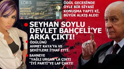 Seyhan Soylu, Bahçeli'ye arka çıktı: Ödül gecesindeki konuşmasıyla büyük alkış aldı