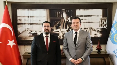 Gerginlik noktalandı! İlçe Milli Eğitim Müdürü İbrahim Hakkı Damat, Başkan Balcıoğlu’nu ziyaret etti