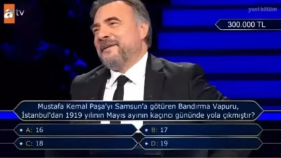 Mustafa Kemal Paşa'yı Samsun'a Götüren Bandırma Vapuru Hangi Gün Yola Çıkmıştır? İşte Milyoner Sorusu ve Cevabı