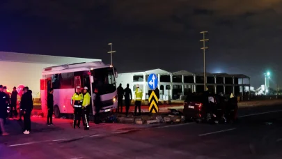 Konya'da polis midibüsü ile otomobil çarpıştı: 1 ölü, 11 yaralı