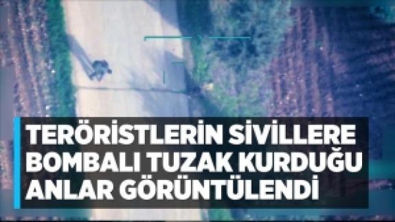 Afrin'de teröristlerin sivilleri katlettiği tuzaklama anları görüntülendi 