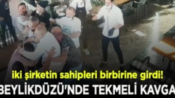 Beylikdüzü'nde iki şirketin sahipleri arasındaki kavga kamerada