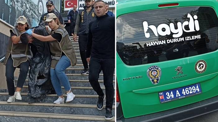 Polisi şehit eden saldırgan çöp poşeti giydirilerek adliyeye sevk edildi