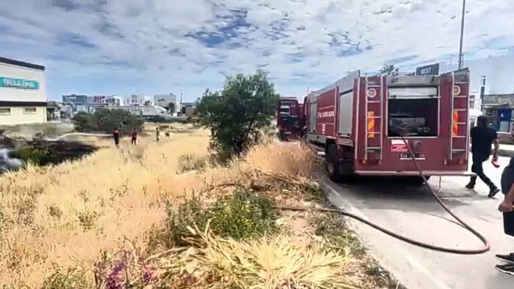 Bodrum'da otlukta yangın çıktı