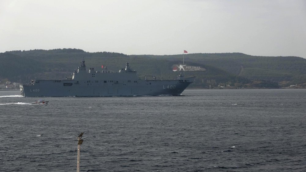 TCG Anadolu, Çanakkale'den geçerek İstanbul'a doğru yola çıktı