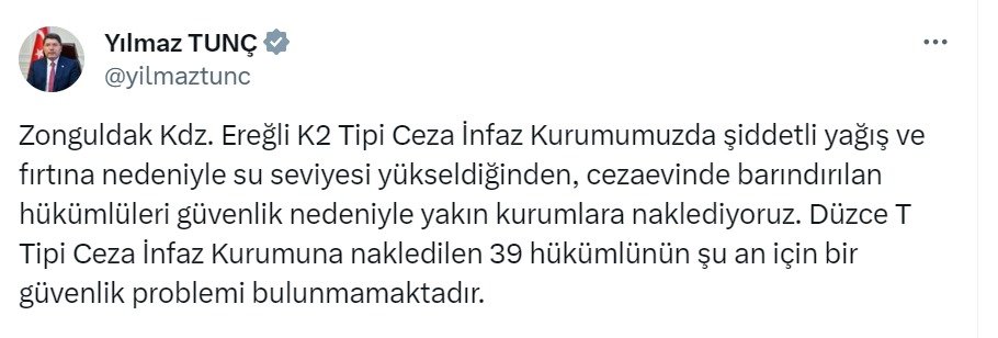 Su seviyesi yükseldi, cezaevi boşaltılıyor!