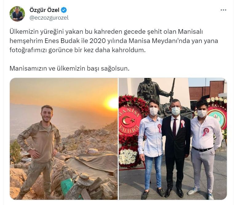 Özgür Özel, şehitle çekildiği fotoğrafı paylaştı, "Bir kez daha kahroldum"