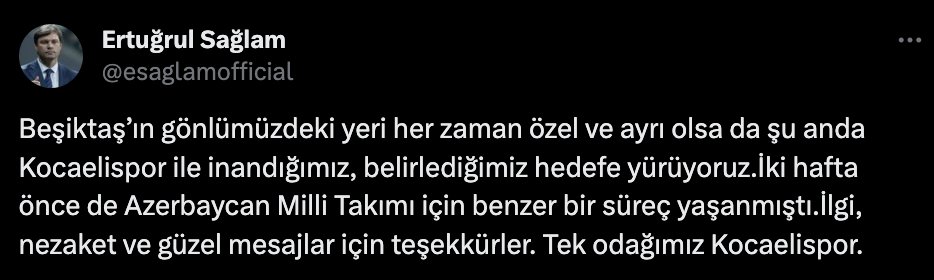 Ertuğrul Sağlam’dan 'Beşiktaş' açıklaması geldi