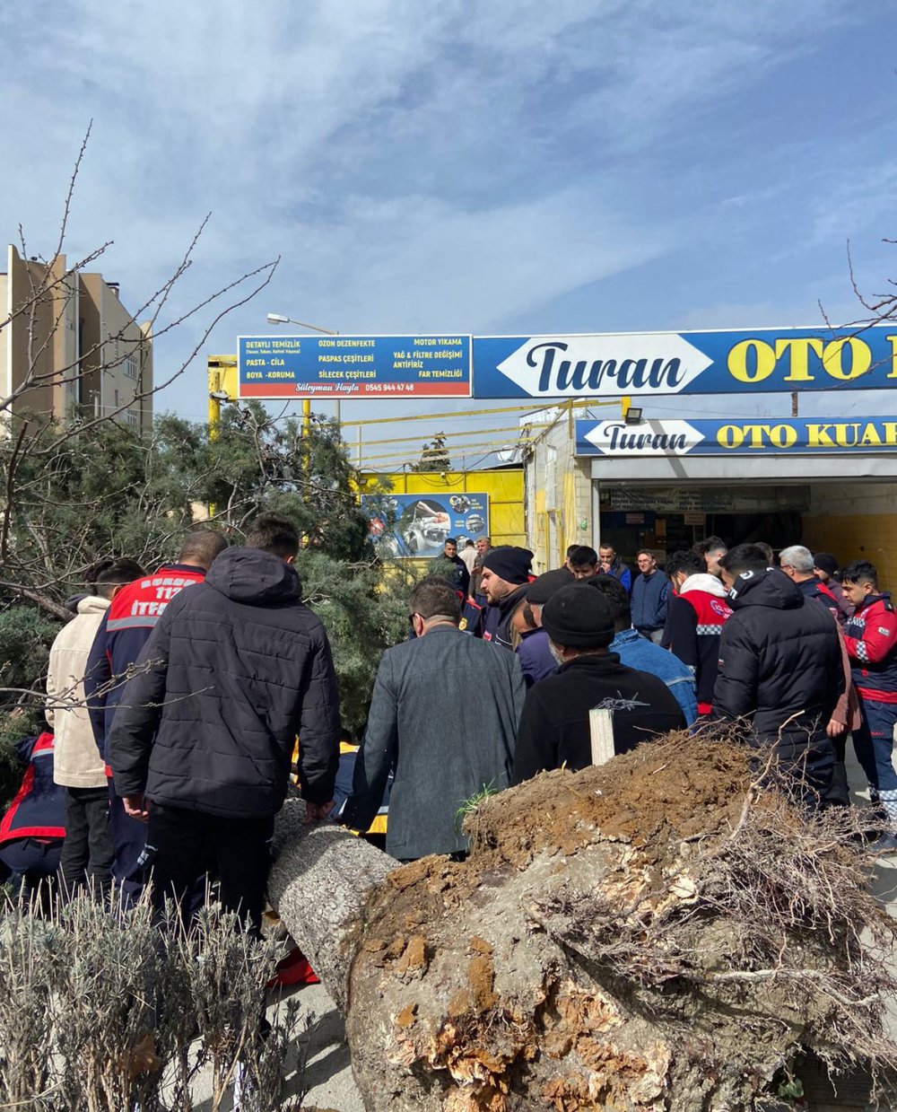 Belediye başkan adayı ve oğlu devrilen ağacın altında kaldı