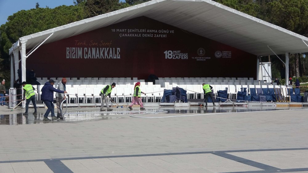 Çanakkale Şehitler Abidesi, yarınki törenler için hazırlıkları tamamlandı