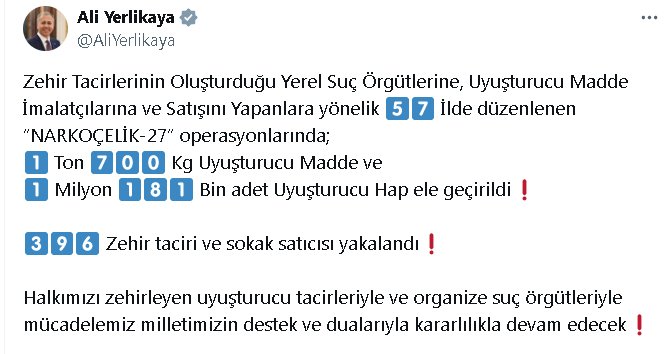 57 ilde 'Narkoçelik-27' operasyonu: Yüzlerce kişi gözaltında