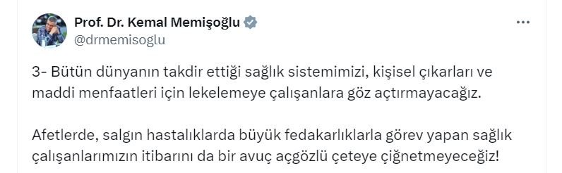 Sağlık Bakanı Kemal Memişoğlu: Denetimlerimiz tüm branşlarda yapılacak