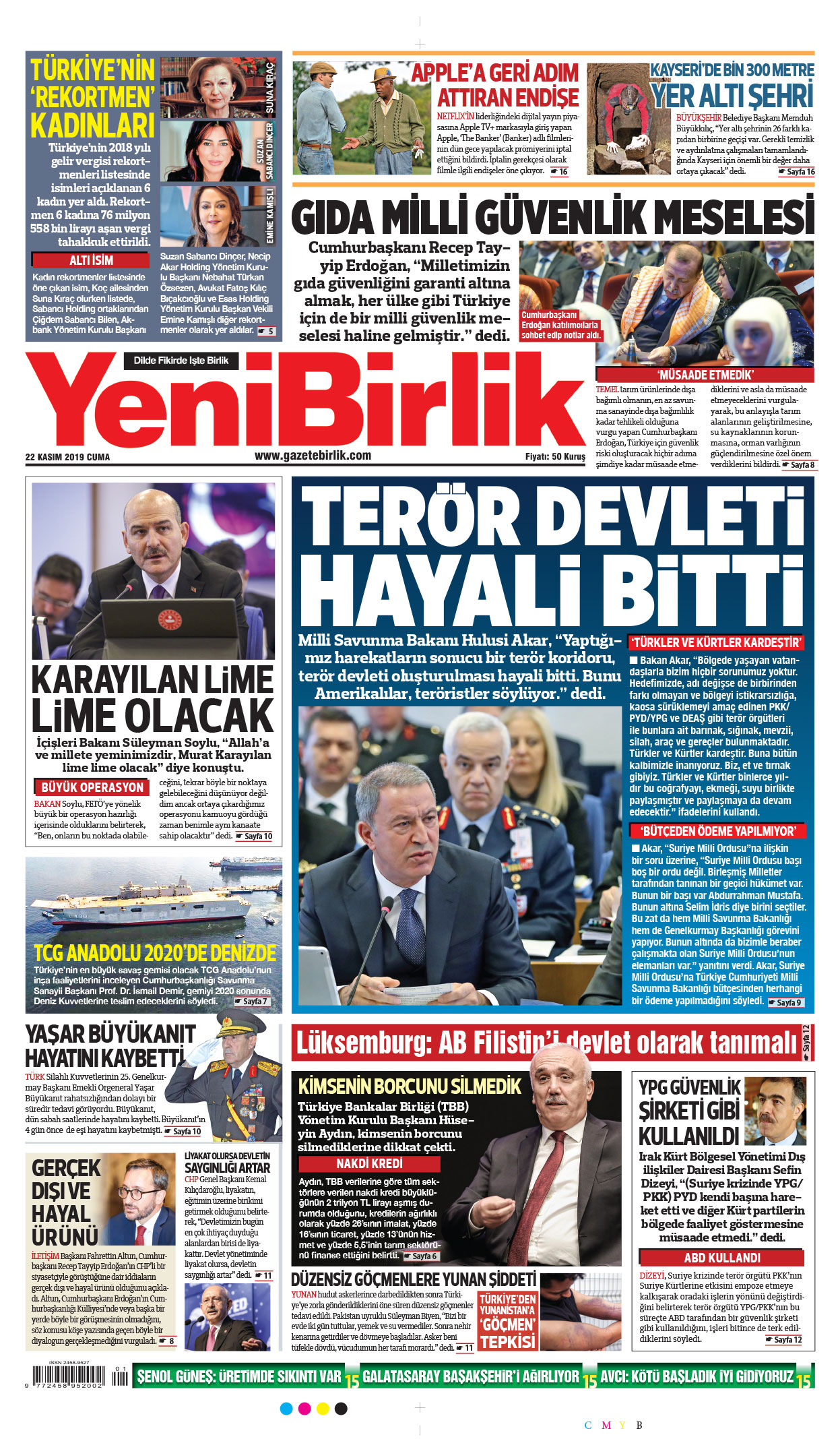 https://www.gazetebirlik.com/22 Kasım 2019